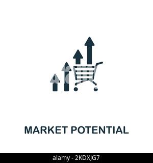Symbol für Marktpotenzial. Monochrom Simple Global Business Icon für Vorlagen, Webdesign und Infografiken Stock Vektor