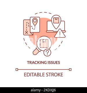 Tracking-Probleme Terrakotta-Konzept-Symbol Stock Vektor