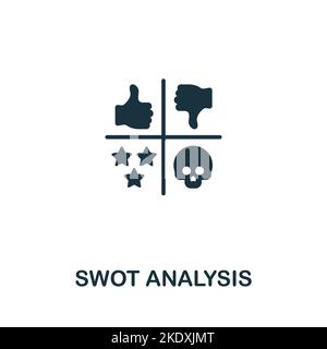 Symbol für SWOT-Analyse. Monochrom Simple Global Business Icon für Vorlagen, Webdesign und Infografiken Stock Vektor