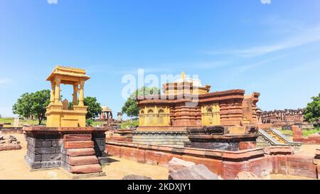 Ansicht von Royal Cenotaphs, Chhatedi, Bhuj Necropolis, Gujarat, Indien. Stockfoto
