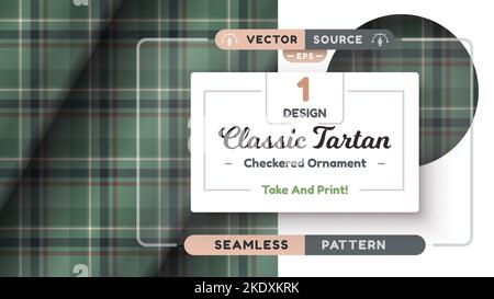 Military Tartan Nahtloses Muster, militärische Textur, karierte schottische Qualität Stock Vektor