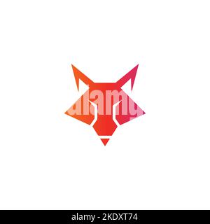 fox Head Logo einfache und starke Illustration Stock Vektor