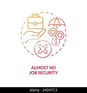 Symbol für das rote Gradientenkonzept für das Jobsicherheitsproblem Stock Vektor