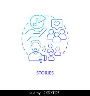Storys blaues Gradientenkonzept-Symbol Stock Vektor