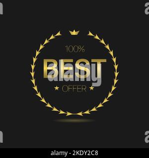 Bestes Angebot Lorbeerkranz Etikett Stock Vektor