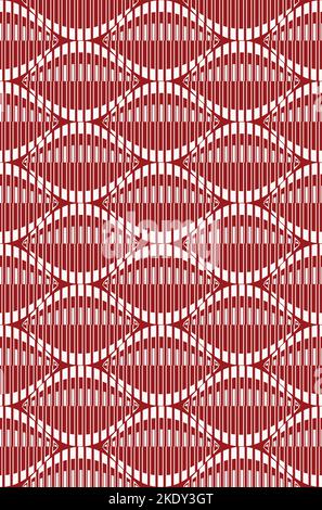 Nahtloses, modernes geometrisches Muster aus Ogen in Rot und Weiß für Textil-, Stoff- und kreative Grafikvorlagen Stock Vektor
