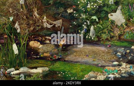 NUR FÜR REDAKTIONELLE VERWENDUNG Undatiertes Handout-Foto, herausgegeben von Samsung UK, einer überholten Version von Sir John Everett Millais' 'Ophelia' (1851-2) des digitalen Künstlers Quentin Devine, das die Verschmutzung der Flüsse, Bäche und Wasserstraßen Großbritanniens illustrieren soll, Als Teil einer Reihe aktualisierter Kunstwerke, die veröffentlicht wurden, um Samsungs „Solve for Tomorrow“-Wettbewerb für 2023 zu starten. Ausgabedatum: Mittwoch, 9. November 2022. Ziel der Initiative ist es, junge Menschen und ihre Ideen für die Lösung gesellschaftlicher Probleme mit Hilfe von Technologie zu unterstützen. Bildnachweis sollte lauten: Quentin Devine/PA Wire. HINWEIS FÜR DIE REDAKTION: Dieses Handout-Foto darf nur Stockfoto