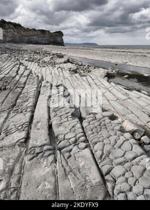 Die Landzunge von Blue Ben an der Jurassic Coast von Somerset UK Stockfoto