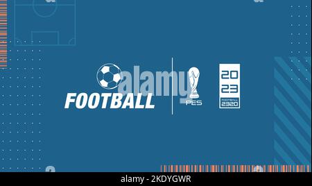 Futuristisches abstraktes Key-Bild. Banner mit Fußballplatz, Mustern und Symbolen, inspiriert von Football-Videospielen. Menübildschirm für Sport-Videospiele. Stock Vektor