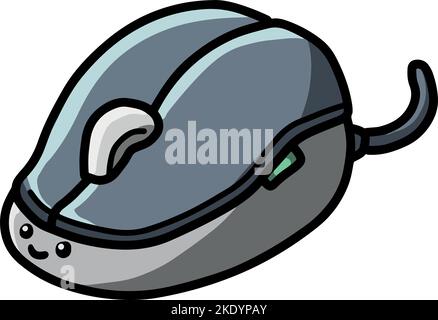 Ein niedlicher, lächelnder Mäuse-Cartoon, isoliert auf weißem Hintergrund Stock Vektor