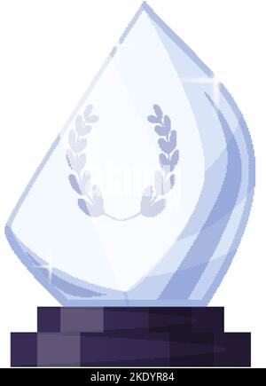 Glas Trophäe Cartoon Vektor Illustration Stock Vektor