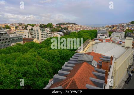Luftaufnahme der Avenida Liberdade, Lissabon, Portugal Stockfoto