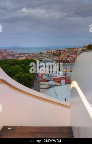 Luftaufnahme der Avenida Liberdade, Lissabon, Portugal Stockfoto