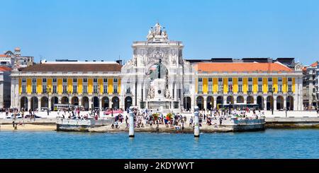 Praca do Comercio und Siegebogen, Lissabon, Portugal Stockfoto