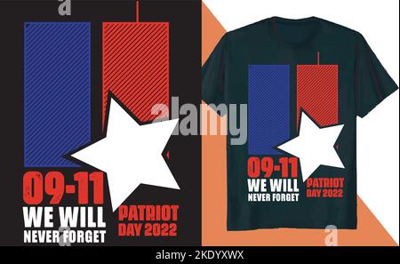 Ein Vektorbild eines T-Shirts mit amerikanischem patriotischem Design Stock Vektor