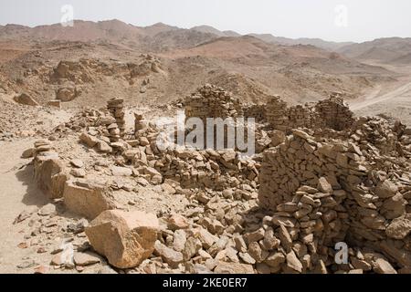 Der römische Steinbruch in Mons Claudianus, Ägypten, östliche Wüste Stockfoto