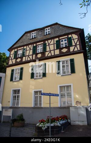 Bad Ems, Deutschland, 24. Juli 2022, die Fassade eines alten Hauses in Bad Ems Stockfoto