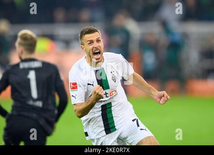 Jubel Patrick HERRMANN (MG) nach dem Tor zu 3:1, Fußball 1. Bundesliga, Spieltag 13., Borussia Monchengladbach (MG) - VfB Stuttgart (S) 3:1, am 4.. November 2022 in Borussia Monchengladbach/Deutschland. #Die DFL-Vorschriften verbieten die Verwendung von Fotos als Bildsequenzen und/oder quasi-Video # Stockfoto