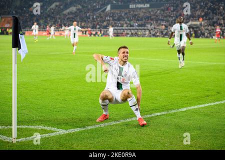 Jubel Patrick HERRMANN (MG) nach dem Tor zu 3:1, Fußball 1. Bundesliga, Spieltag 13., Borussia Monchengladbach (MG) - VfB Stuttgart (S) 3:1, am 4.. November 2022 in Borussia Monchengladbach/Deutschland. #Die DFL-Vorschriften verbieten die Verwendung von Fotos als Bildsequenzen und/oder quasi-Video # Stockfoto