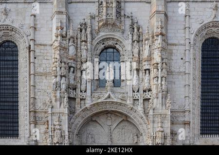 Kloster Jerónimos, Eintritt zur Kirche Santa Maria Stockfoto