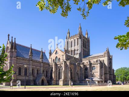 Hereford Cathedral Hereford Cathedral of Saint Mary the Virgin and Saint Ethelbert the King Hereford Herefordshire England GB Europa Stockfoto