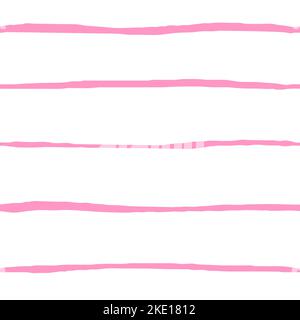 Schlichtes weißes Nahtmuster mit rosa Streifen. Stock Vektor