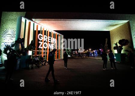 Sharm El Sheikh, Ägypten. 09.. November 2022. Ein allgemeiner Blick auf den Eingang der Grünen Zone auf der UN-Klimakonferenz 2022 COP27. Kredit: Gehad Haddy/dpa/Alamy Live Nachrichten Stockfoto