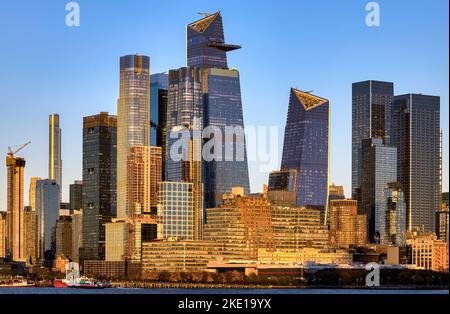 Blick auf die Skyline der Hudson Yards in Midtown Manhattan, New York City Stockfoto