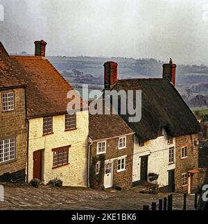 Gold Hill, Shaftsbury, Dorset. VEREINIGTES KÖNIGREICH Stockfoto