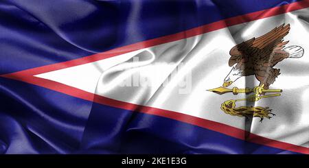 Amerikanische Samoa-Flagge - realistische Flagge im Wind Stockfoto