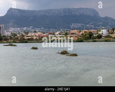 Salinas de Calpe (Provinz Alicante, Bundesland Valencia, Königreich Spanien) Stockfoto