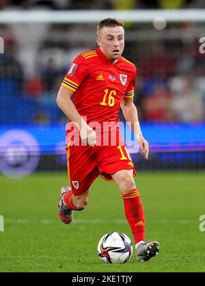 Aktenfoto vom 8-09-2021 von Joe Morrell aus Wales. Manager Rob Page hat seine 26-Mann-Mannschaft für die Weltmeisterschaft in Katar angekündigt. Ausgabedatum: Mittwoch, 9. November 2022. Stockfoto