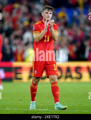 Aktenfoto vom 8-09-2021 von Wales' Mark Harris. Manager Rob Page hat seine 26-Mann-Mannschaft für die Weltmeisterschaft in Katar angekündigt. Ausgabedatum: Mittwoch, 9. November 2022. Stockfoto