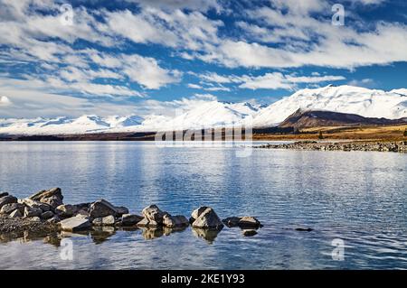 Berglandschaft, Lake Tekapo, Neuseeland Stockfoto