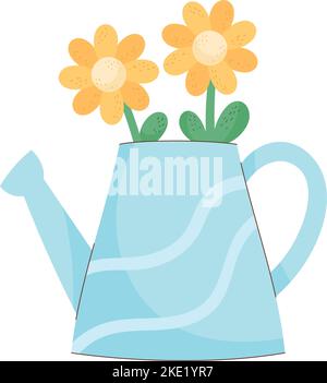 Gelbe Blumen in Sprinklerdeko Stock Vektor