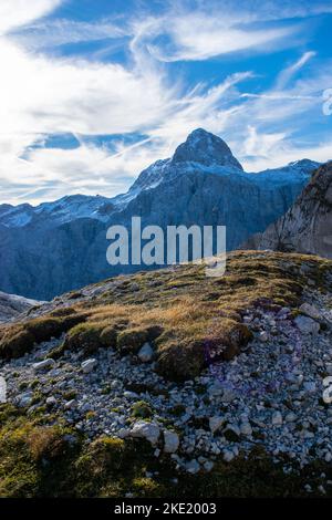 Berg Triglav, der höchste slowenische Berg in all seiner Schönheit. Stockfoto