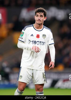 Sonny Perkins von Leeds United beim dritten Spiel des Carabao Cup im Molineux Stadium, Wolverhampton. Bilddatum: Mittwoch, 9. November 2022. Stockfoto