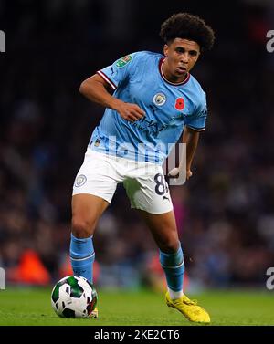 Rico Lewis von Manchester City während des dritten Spiels des Carabao Cup im Etihad Stadium in Manchester. Bilddatum: Mittwoch, 9. November 2022. Stockfoto