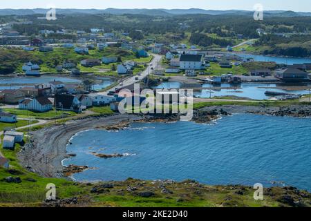 Blick auf Twillingate von einem hohen Aussichtspunkt, Twillingate, Neufundland und Labrador NL, Kanada