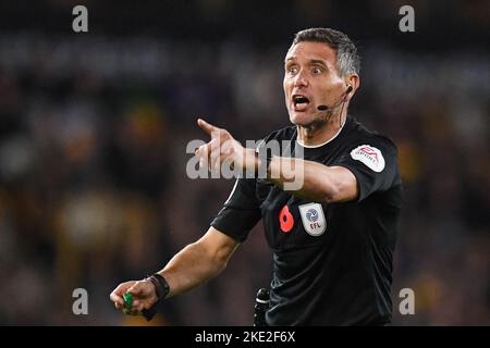 Wolverhampton, Großbritannien. 09.. November 2022. Andre Marriner, Schiedsrichter beim Carabao Cup Spiel Wolverhampton Wanderers vs Leeds United in Molineux, Wolverhampton, Großbritannien, 9.. November 2022 (Foto von Mike Jones/News Images) in Wolverhampton, Großbritannien am 11/9/2022. (Foto von Mike Jones/News Images/Sipa USA) Quelle: SIPA USA/Alamy Live News Stockfoto