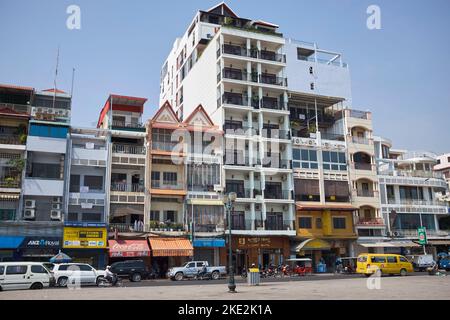 Sisowath Quay Phnom Penh Kambodscha Stockfoto