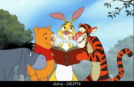 GROSSER FILM, EEYORE, WINNIE THE POOH, KANINCHEN, TIGGER, 2003 Stockfoto