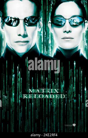 THE MATRIX RELOADED, KEANU REEVES, CARRIE-ANNE MOSS, 2003 Stockfoto