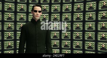 Die MATRIX RELOADED, Keanu Reeves, 2003 Stockfoto