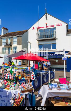 Markt in St. Mawes Village, Falmouth, Cornwall, England, Vereinigtes Königreich Stockfoto