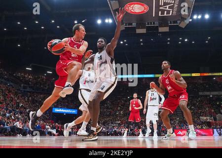 Mailand, Italien. 09.. November 2022. OLYMPUS DIGITALKAMERA während EA7 Emporio Armani Milano vs Virtus Segafredo Bologna, Basketball Euroleague Championship in Mailand, Italien, November 09 2022 Kredit: Unabhängige Fotoagentur/Alamy Live News Stockfoto