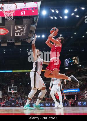 Mailand, Italien. 09.. November 2022. OLYMPUS DIGITALKAMERA während EA7 Emporio Armani Milano vs Virtus Segafredo Bologna, Basketball Euroleague Championship in Mailand, Italien, November 09 2022 Kredit: Unabhängige Fotoagentur/Alamy Live News Stockfoto