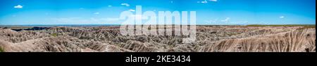 Panorama-HDR-Skyline des Badlands National Park in South Dakota, USA Stockfoto