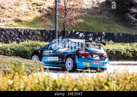 32 ANEAR Luke (aus), SARANDIS Andrew (aus), Ford Fiesta Mk II, Aktion während der Rallye Japan 2022, 13. Runde der WRC World Rally Car Championship 2022, vom 10. Bis 13. November 2022 in Nagoya, Japan - Foto Nikos Katikis / DPPI Stockfoto