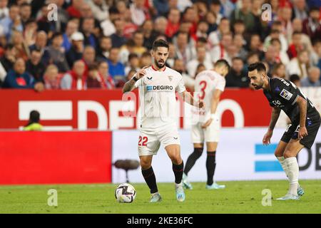 Sevilla, Spanien. 9.. November 2022. ISCO (Sevilla) Fußball/Fußball : Spanisches Spiel 'La Liga Santander' zwischen dem FC Sevilla 1-2 Real Sociedad beim Estadio Ramon Sanchez-Pizjuan in Sevilla, Spanien . Quelle: Mutsu Kawamori/AFLO/Alamy Live News Stockfoto